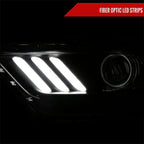 2015-2017 Ford Mustang S550 / 2018-2020 Mustang Shelby LED Strip Xenon HID Projector Headlights (Matte Black Housing / Clear Lens)