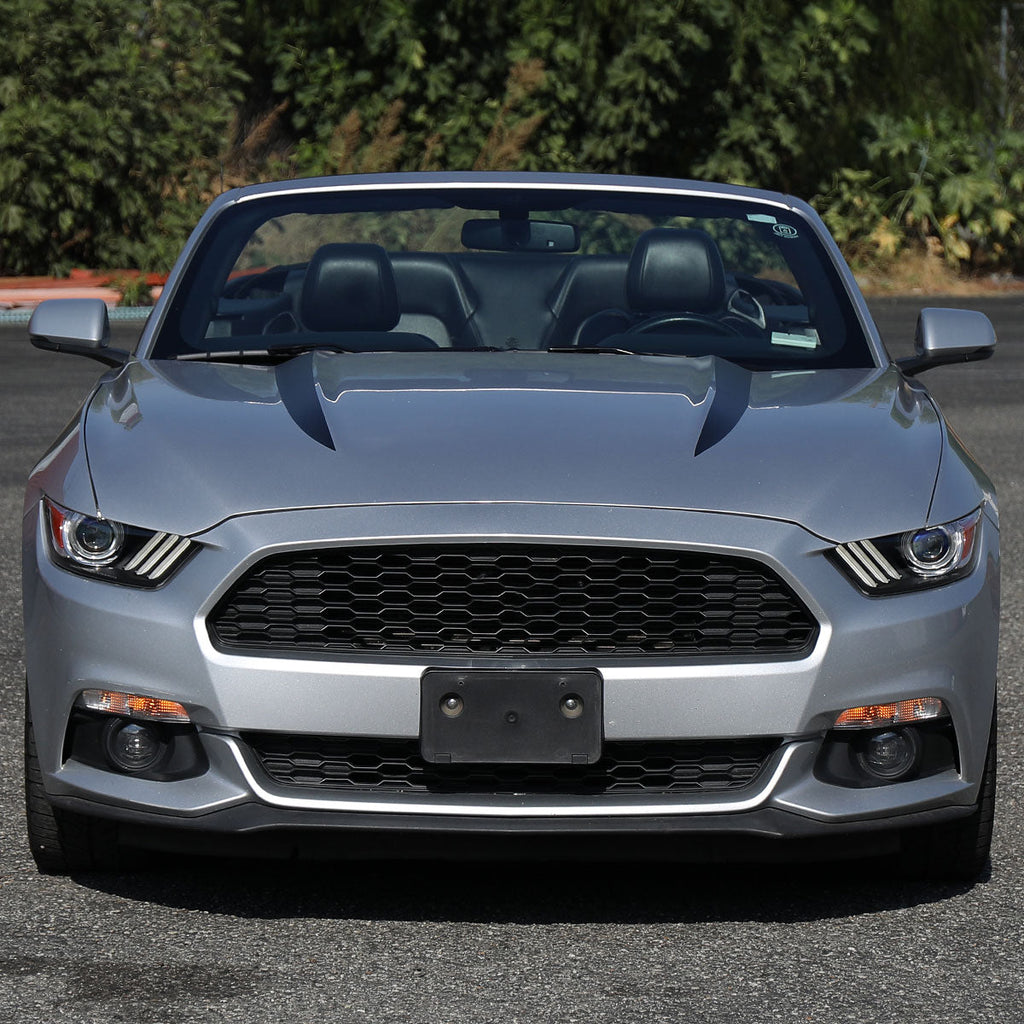2015-2017 Ford Mustang S550 / 2018-2020 Mustang Shelby LED Strip Xenon HID Projector Headlights (Matte Black Housing / Clear Lens)