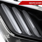 2015-2017 Ford Mustang S550 / 2018-2020 Mustang Shelby LED Strip Xenon HID Projector Headlights (Matte Black Housing / Clear Lens)