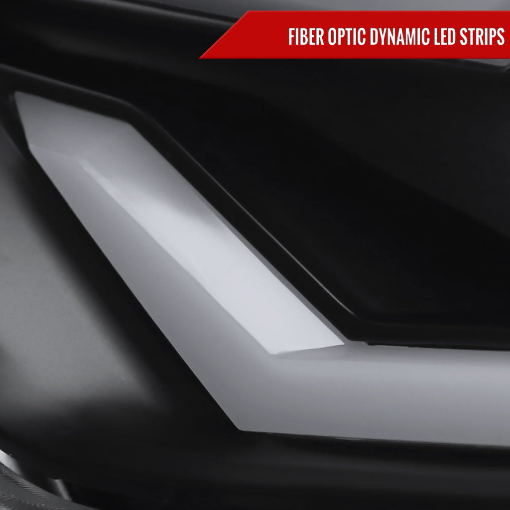 2015-2017 Ford Mustang S550 / 2018-2020 Mustang Shelby LED Bar Xenon HID Projector Headlights (Matte Black Housing / Clear Lens)