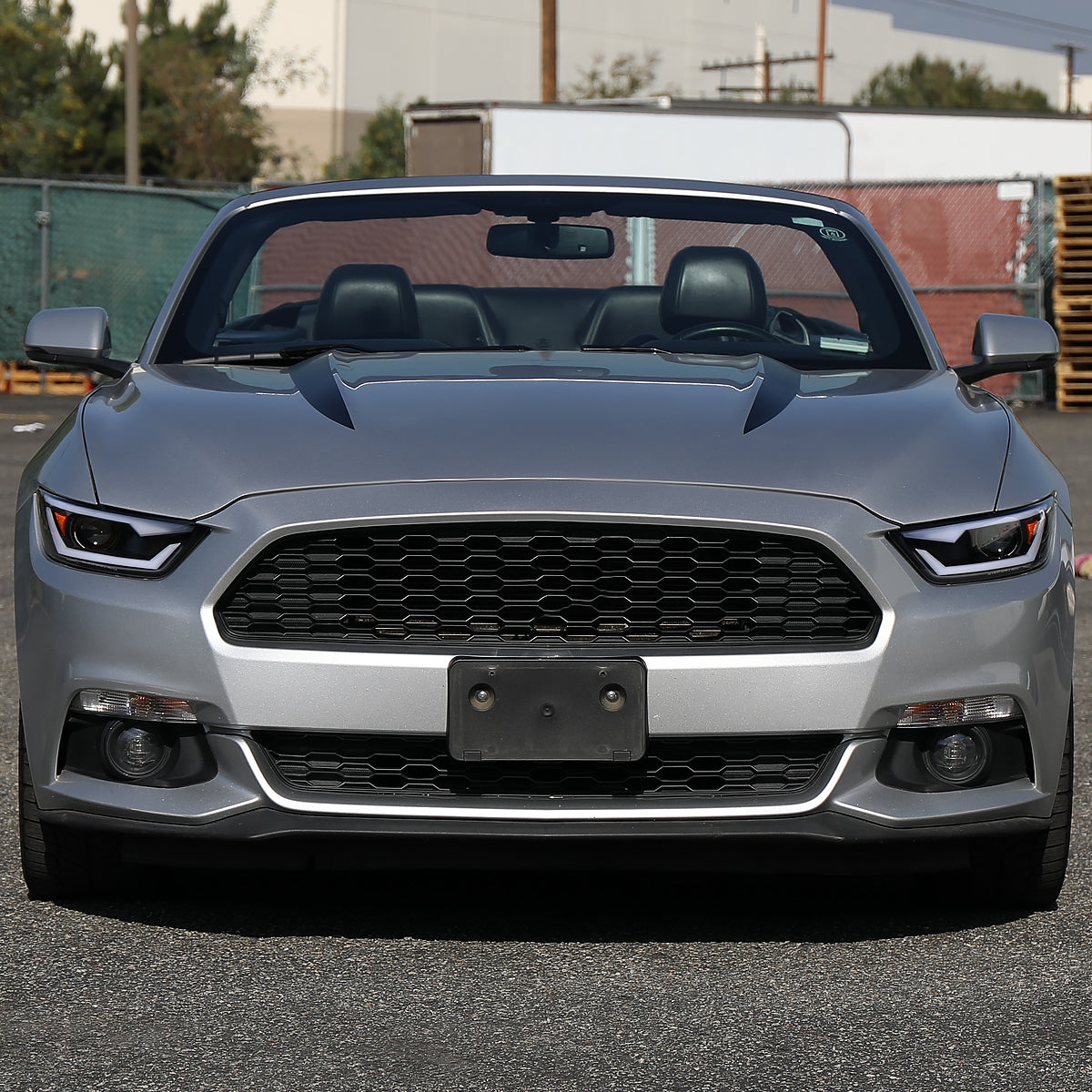 2015-2017 Ford Mustang S550 / 2018-2020 Mustang Shelby LED Bar Xenon HID Projector Headlights (Matte Black Housing / Clear Lens)