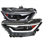 2015-2017 Ford Mustang S550 / 2018-2020 Mustang Shelby LED Bar Xenon HID Projector Headlights (Matte Black Housing / Clear Lens)