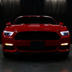 2015-2017 Ford Mustang S550 HID-Type LED Sequential Turn Signal Projector Headlights (Matte Black Housing / Clear Lens)