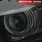 2015-2017 Ford Mustang S550 / 2018-2020 Mustang Shelby LED Strip Xenon HID Projector Headlights (Black Housing / Smoked Lens)