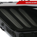 2015-2017 Ford Mustang S550 / 2018-2020 Mustang Shelby LED Strip Xenon HID Projector Headlights (Black Housing / Smoked Lens)