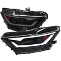 2015-2017 Ford Mustang S550 / 2018-2020 Mustang Shelby LED Bar Xenon HID Projector Headlights (Black Housing / Smoked Lens)