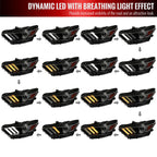 2015-2017 Ford Mustang S550 HID/Xenon Switchback Sequential LED Turn Signal Projector Headlights (Matte Black Housing / Smoked Lens)