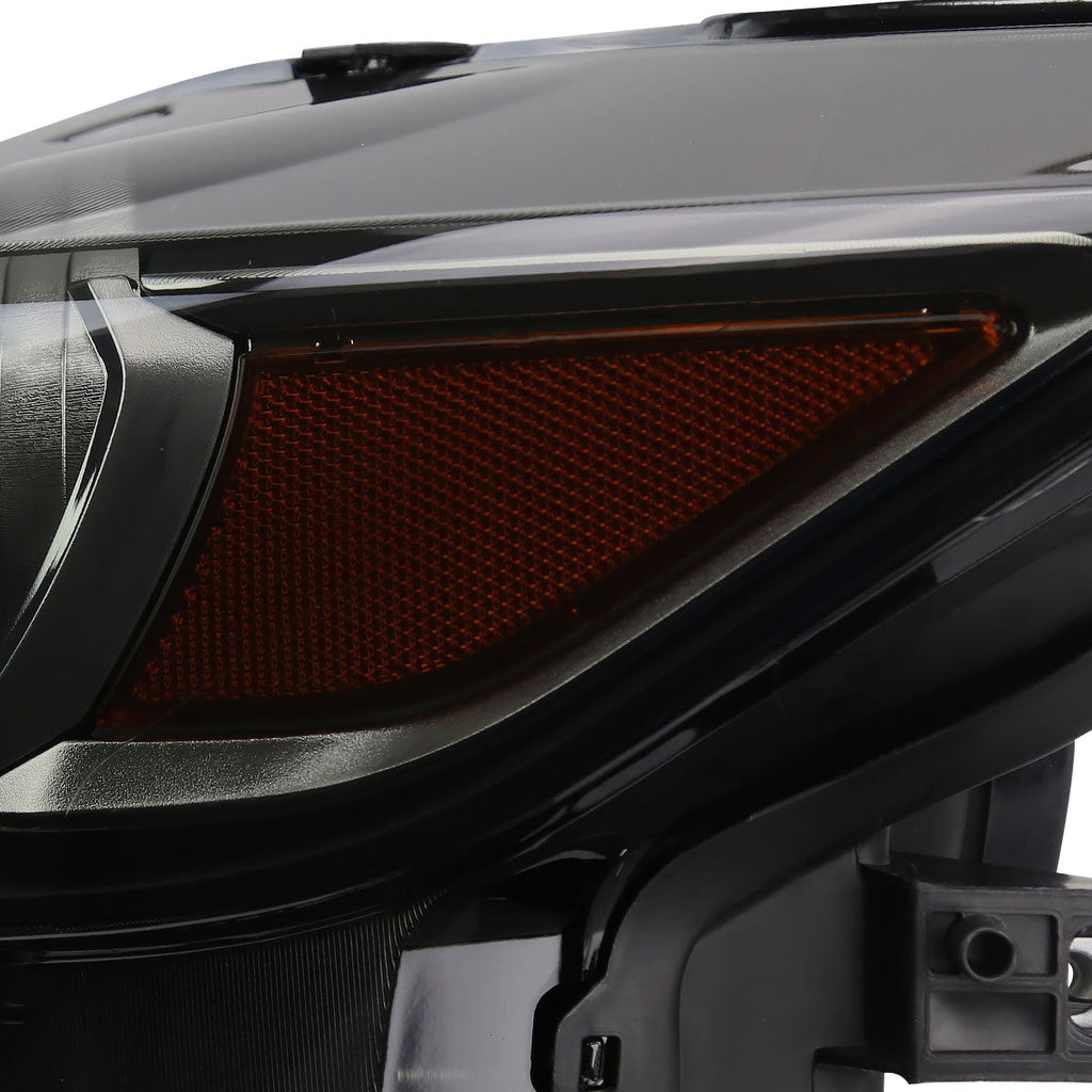 2015-2017 Ford Mustang S550 HID/Xenon Switchback Sequential LED Turn Signal Projector Headlights (Matte Black Housing / Smoked Lens)