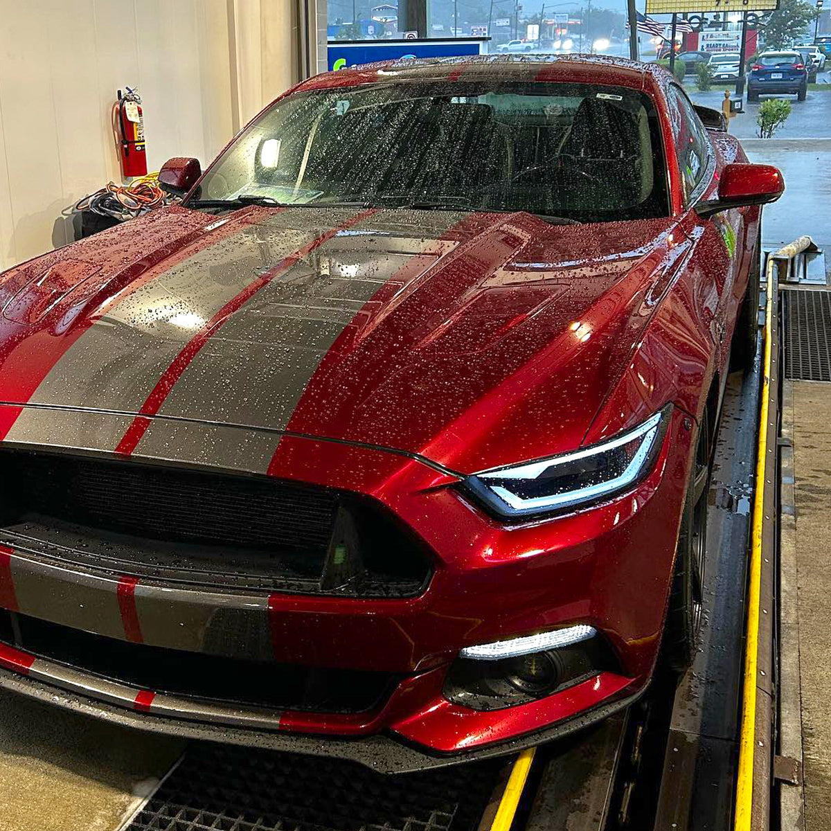 2015-2017 Ford Mustang S550 / 2018-2020 Mustang Shelby HID/Xenon Switchback Sequential LED Projector Headlights (Matte Black Housing / Smoked Lens)
