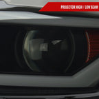 2015-2017 Ford Mustang S550 / 2018-2020 Mustang Shelby HID/Xenon Switchback Sequential LED Projector Headlights (Matte Black Housing / Smoked Lens)