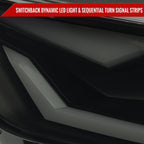 2015-2017 Ford Mustang S550 / 2018-2020 Mustang Shelby HID/Xenon Switchback Sequential LED Projector Headlights (Matte Black Housing / Smoked Lens)