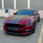 2015-2017 Ford Mustang S550 / 2018-2020 Mustang Shelby HID/Xenon Switchback Sequential LED Projector Headlights (Matte Black Housing / Smoked Lens)