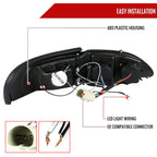 1994-1998 Ford Mustang SN95 Dual Halo Projector Headlights (Chrome Housing / Clear Lens)