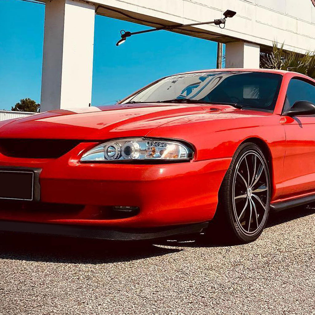 1994-1998 Ford Mustang SN95 Dual Halo Projector Headlights (Chrome Housing / Clear Lens)