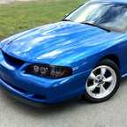 1994-1998 Ford Mustang SN95 Dual Halo Projector Headlights (Glossy Black Housing / Smoked Lens)