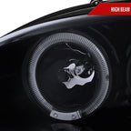 1994-1998 Ford Mustang SN95 Dual Halo V2 Projector Headlights (Glossy Black Housing / Smoked Lens)
