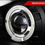 1994-1998 Ford Mustang SN95 Dual Halo Projector Headlights (Matte Black Housing / Clear Lens)