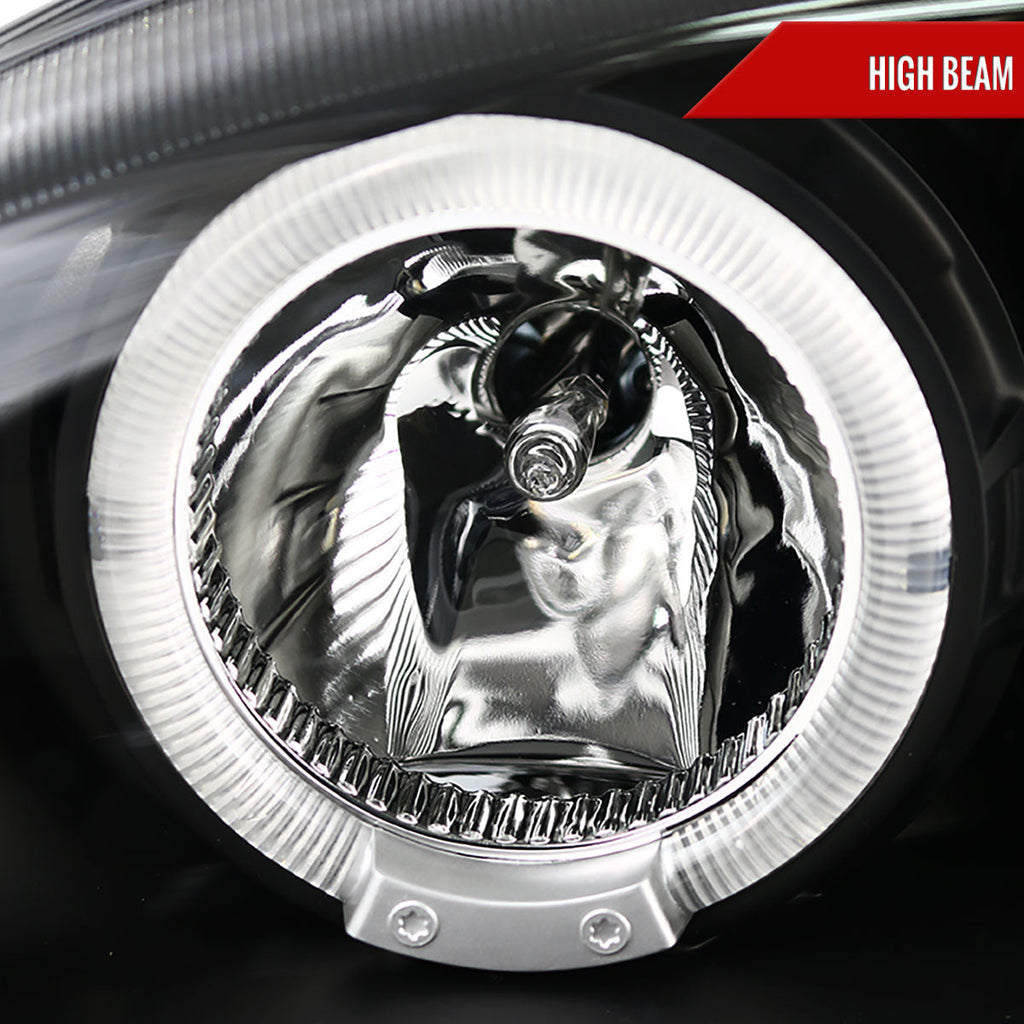 1994-1998 Ford Mustang SN95 Dual Halo Projector Headlights (Matte Black Housing / Clear Lens)