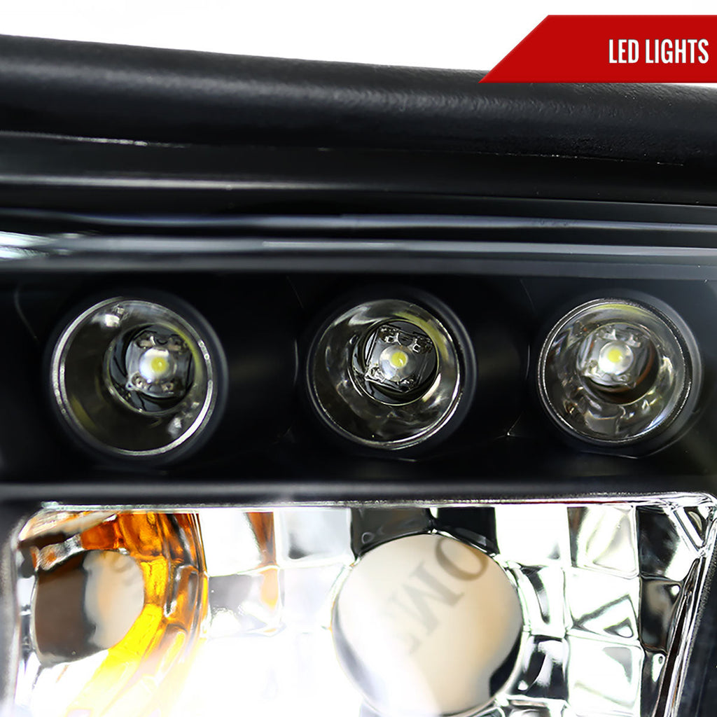 1994-1998 Ford Mustang SN95 Dual Halo Projector Headlights (Matte Black Housing / Clear Lens)