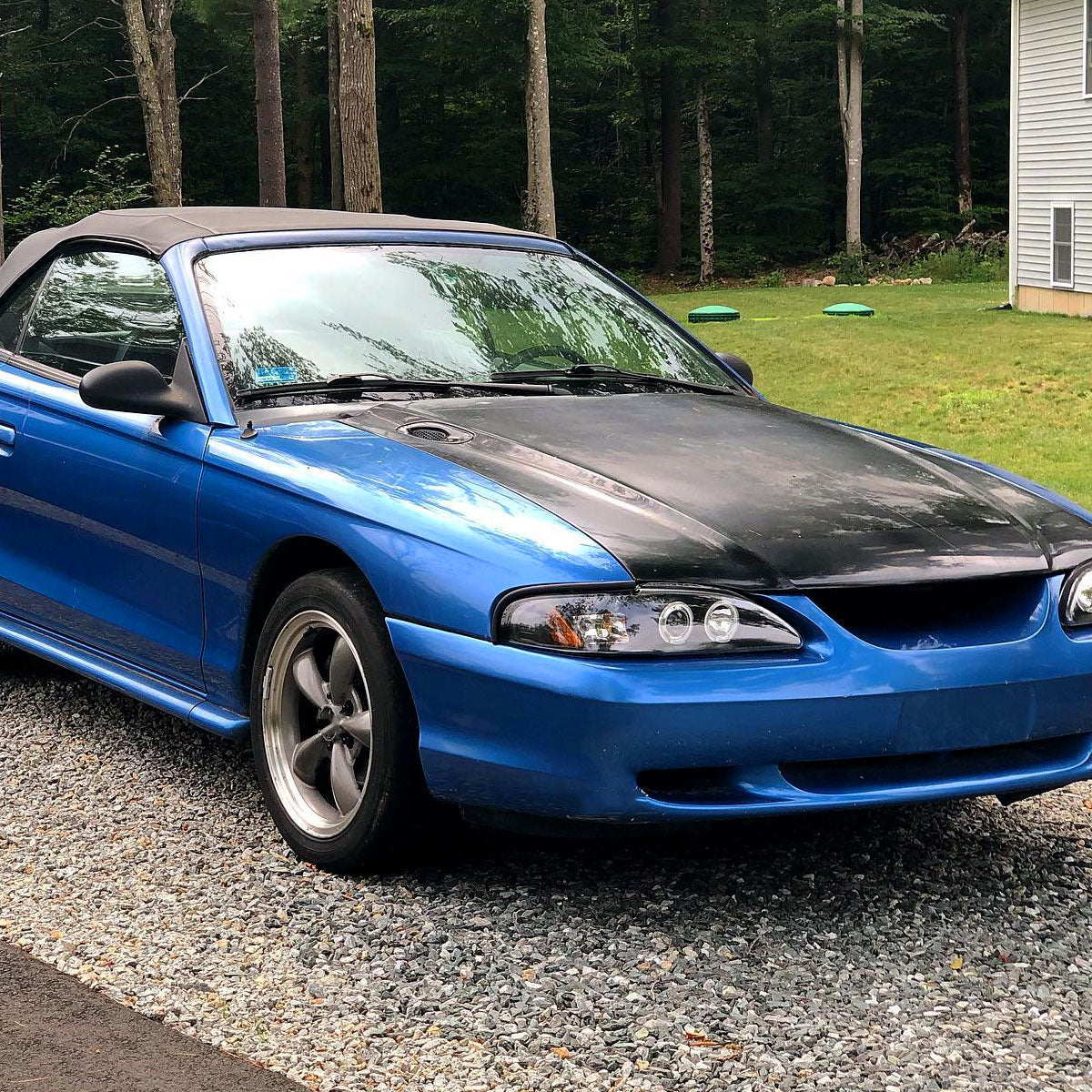 1994-1998 Ford Mustang SN95 Dual Halo Projector Headlights (Matte Black Housing / Clear Lens)