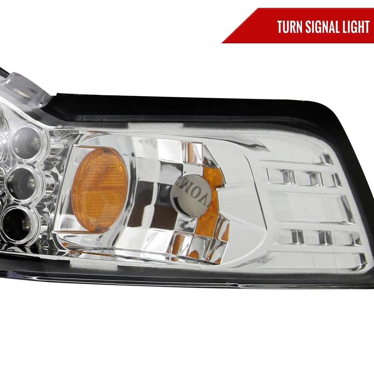1999-2004 Ford Mustang New Edge Dual Halo Projector Headlights (Chrome Housing / Clear Lens)