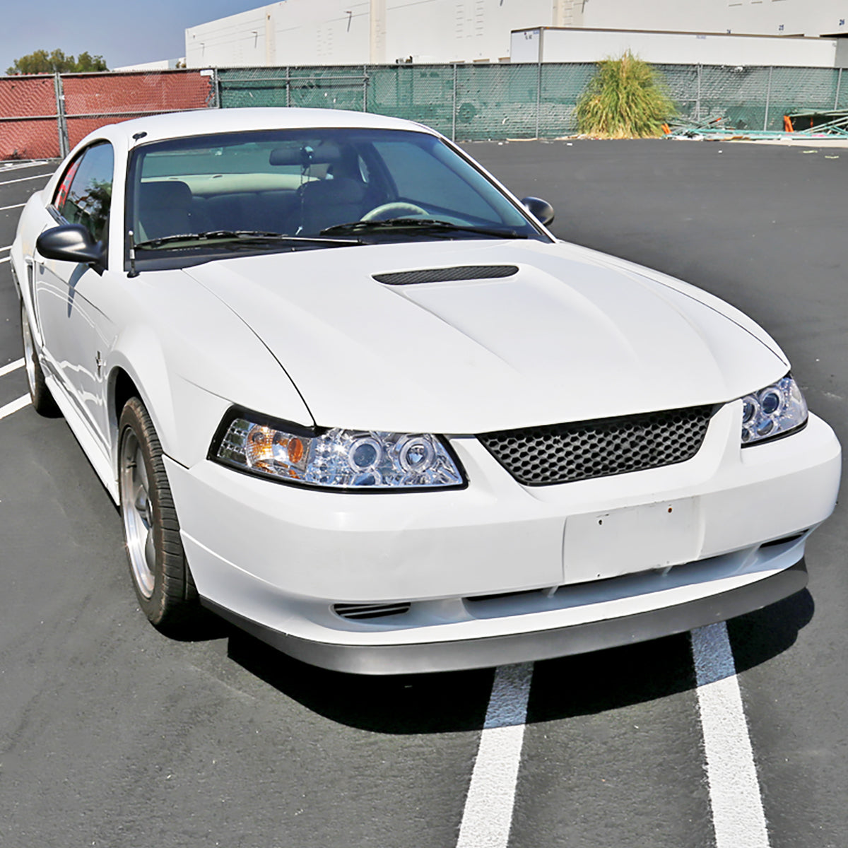 1999-2004 Ford Mustang New Edge Dual Halo Projector Headlights (Chrome Housing / Clear Lens)