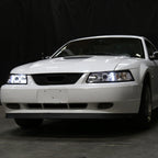 1999-2004 Ford Mustang New Edge Dual Halo V2 Projector Headlights (Chrome Housing / Clear Lens)