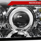 1999-2004 Ford Mustang New Edge Dual Halo V2 Projector Headlights (Chrome Housing / Clear Lens)