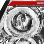 1999-2004 Ford Mustang New Edge Dual Halo V2 Projector Headlights (Chrome Housing / Clear Lens)