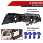 1999-2004 Ford Mustang New Edge Dual Halo Projector Headlights (Jet Black Housing / Clear Lens)