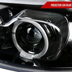1999-2004 Ford Mustang New Edge Dual Halo Projector Headlights (Jet Black Housing / Clear Lens)