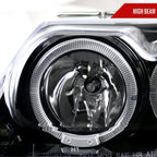 1999-2004 Ford Mustang New Edge Dual Halo Projector Headlights (Jet Black Housing / Clear Lens)