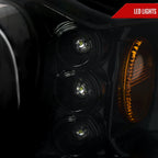 1999-2004 Ford Mustang New Edge Dual Halo Projector Headlights (Jet Black Housing / Clear Lens)