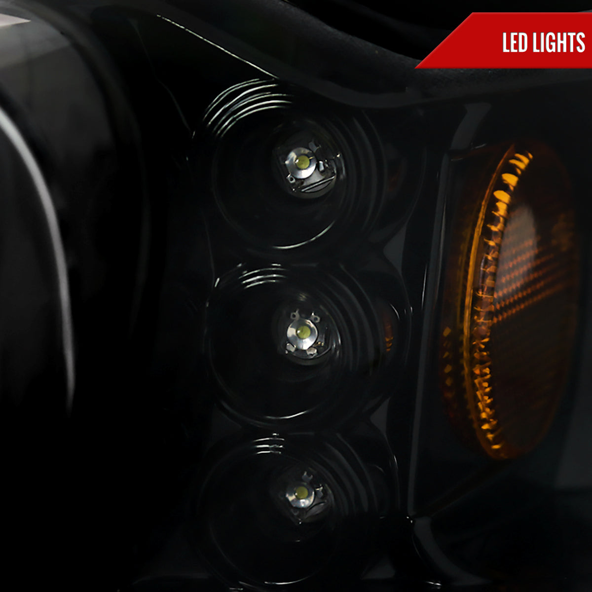 1999-2004 Ford Mustang New Edge Dual Halo Projector Headlights (Jet Black Housing / Clear Lens)