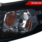 1999-2004 Ford Mustang New Edge Dual Halo Projector Headlights (Glossy Black Housing / Smoked Lens)