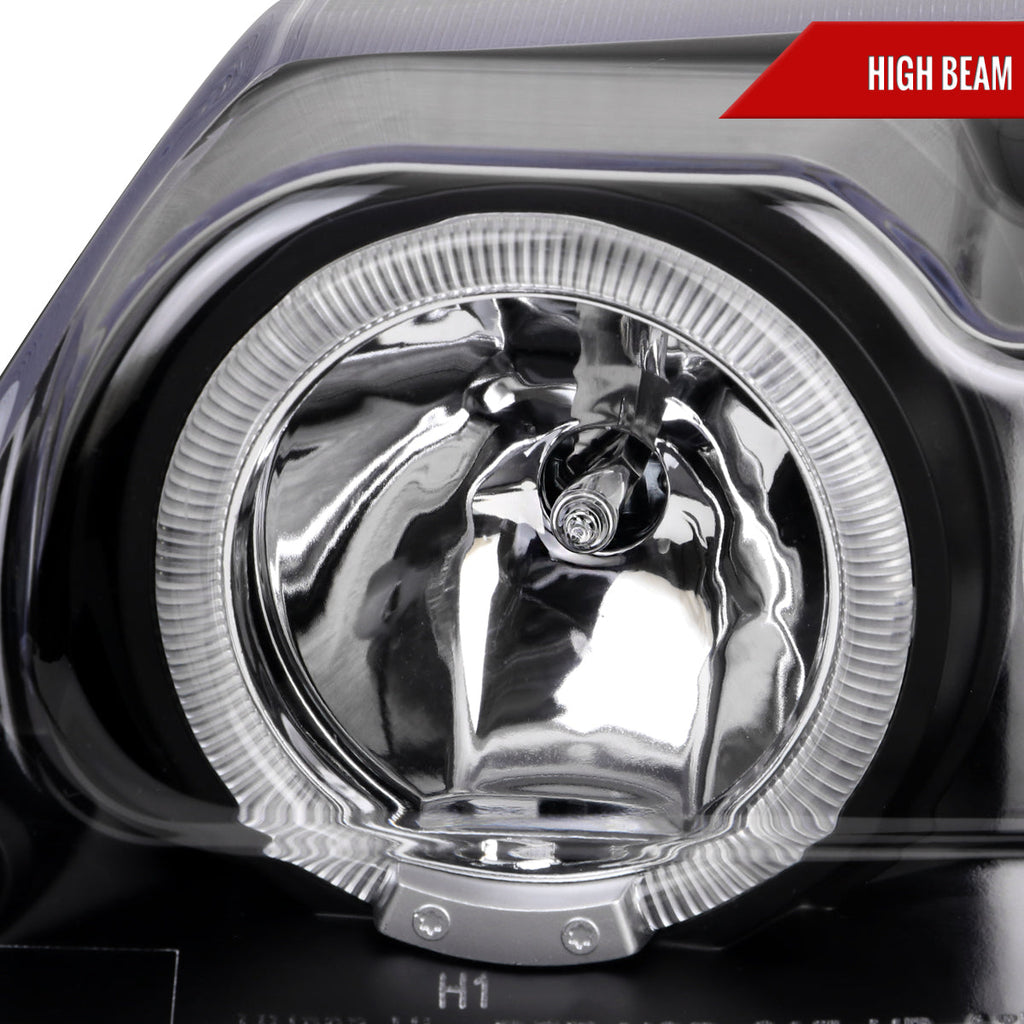1999-2004 Ford Mustang New Edge Dual Halo Projector Headlights (Matte Black Housing / Clear Lens)