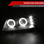 1999-2004 Ford Mustang New Edge Dual Halo V2 Projector Headlights (Matte Black Housing / Clear Lens)