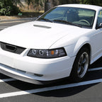 1999-2004 Ford Mustang New Edge Dual Halo V2 Projector Headlights (Matte Black Housing / Clear Lens)