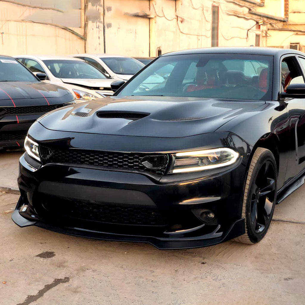 2015-2023 Dodge Charger LD SRT/RT/GT/Scat Pack Black Dual Snorkel Front Upper Grille