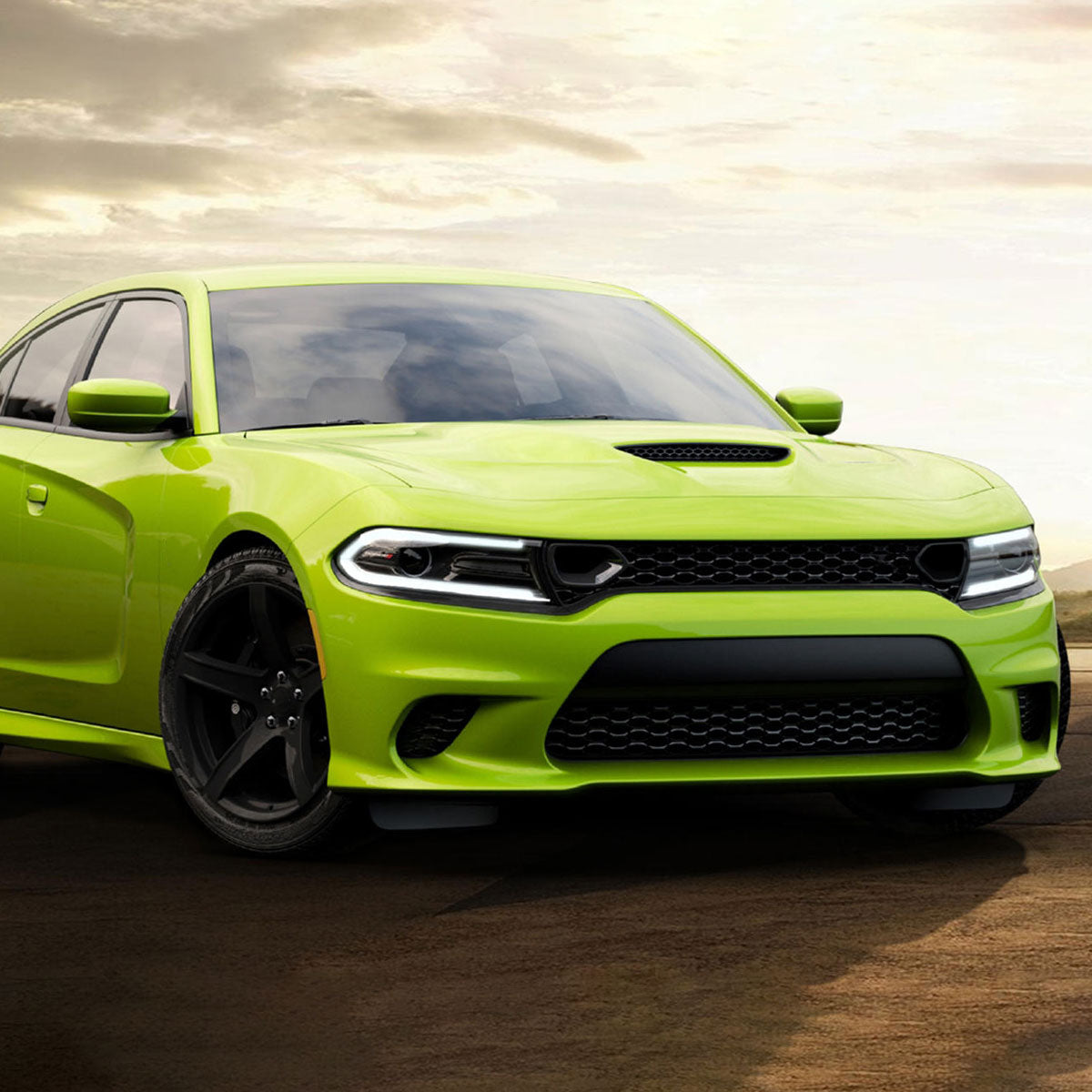 2015-2023 Dodge Charger LD SRT/RT/GT/Scat Pack Black Dual Snorkel Front Upper Grille