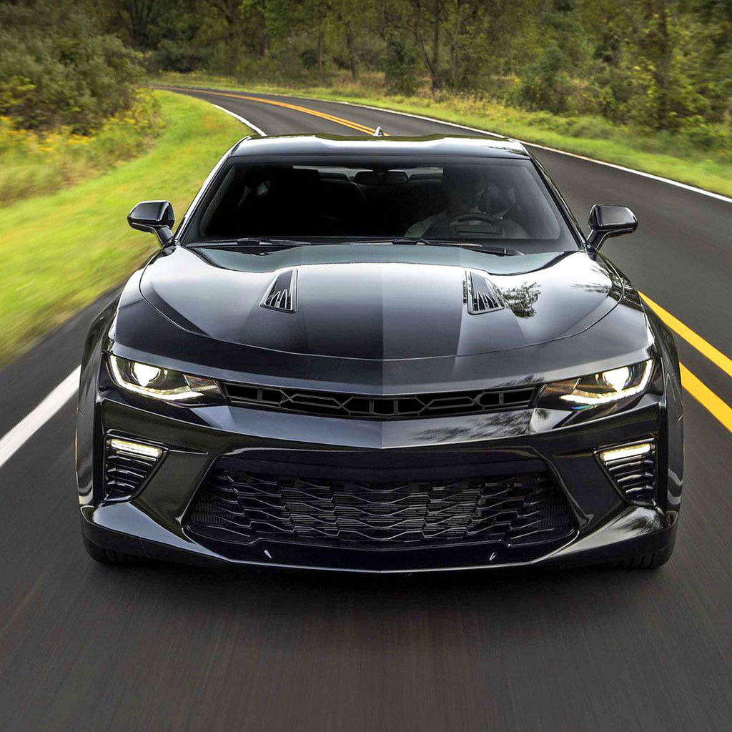 2016-2018 Chevrolet Camaro 6th Gen / 2019-2022 Camaro ZL1 Black Front Upper Bumper Hood Grille