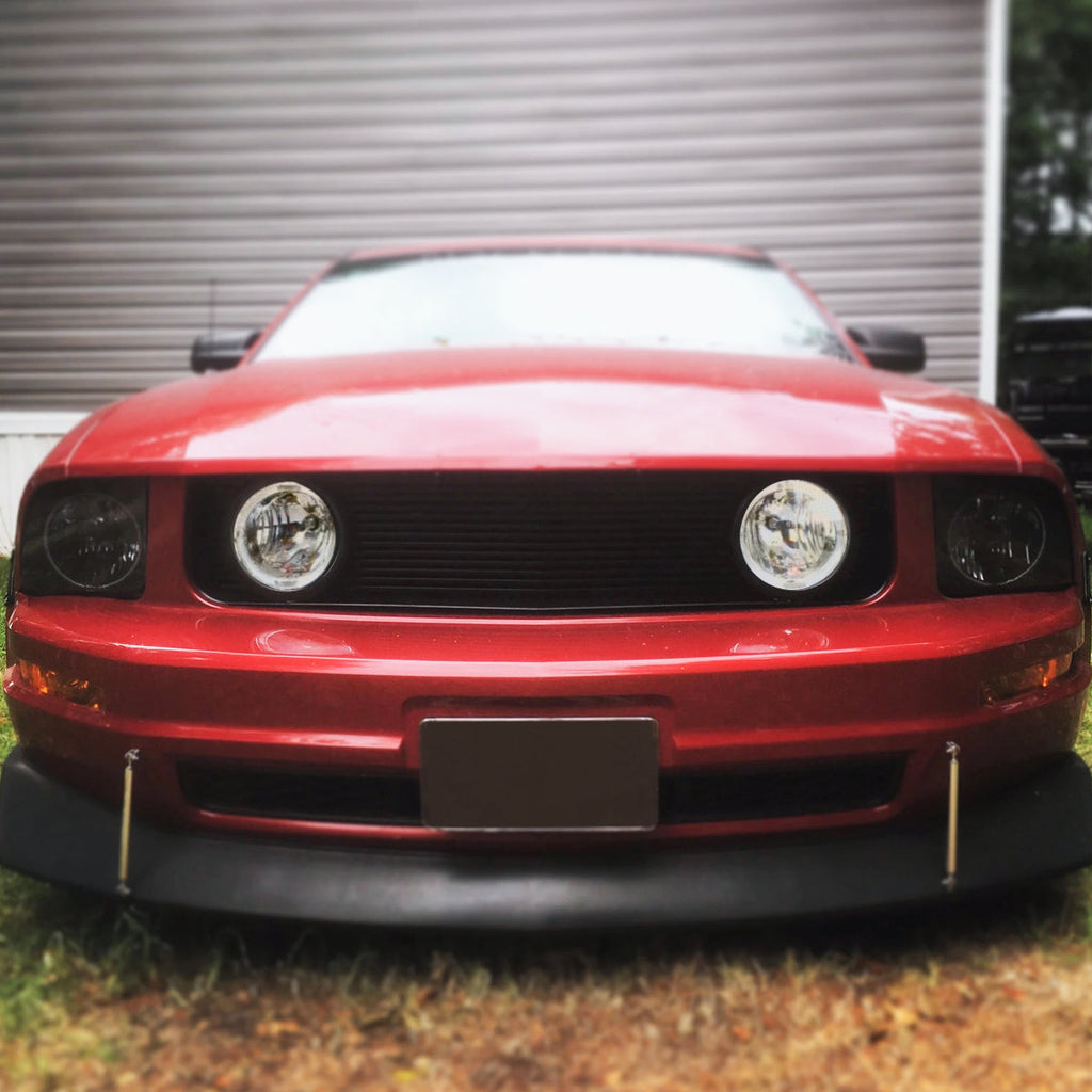 2005-2009 Ford Mustang S197 V6 Black ABS Grille w/ Dual H10 Fog Lights