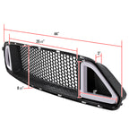 2015-2017 Ford Mustang S550 Black ABS Mesh Grille w/ Dual Integrated LED Bar
