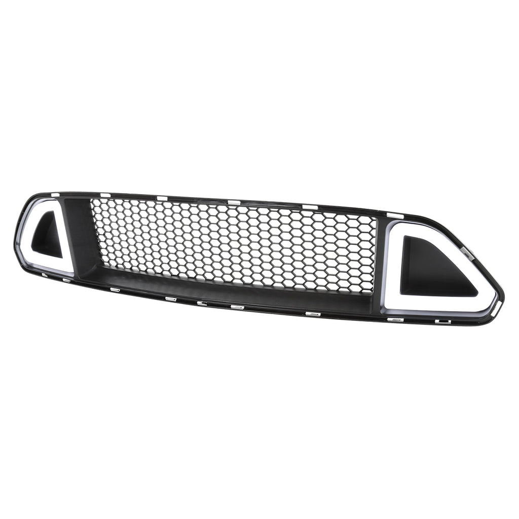 2015-2017 Ford Mustang S550 Black ABS Mesh Grille w/ Dual Integrated LED Bar
