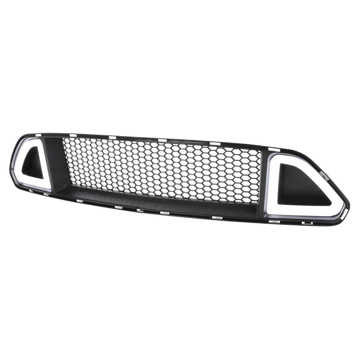 2015-2017 Ford Mustang S550 Black ABS Mesh Grille w/ Dual Integrated LED Bar