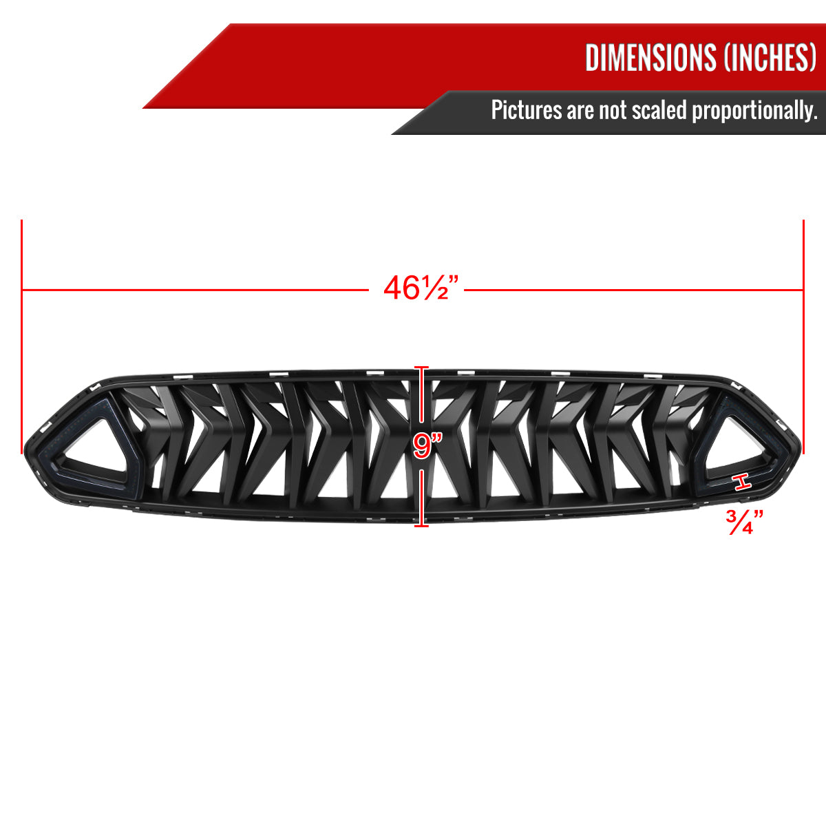 2018-2023 Ford Mustang S550 Shark Style Hood Grille w/ Sequential LED Turn Signal Lights