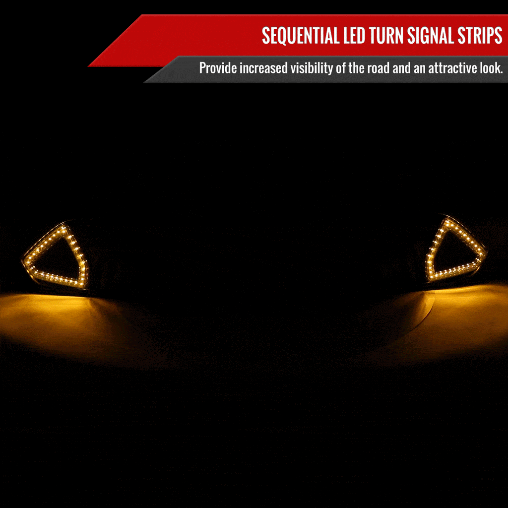 2018-2023 Ford Mustang S550 Shark Style Hood Grille w/ Sequential LED Turn Signal Lights