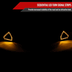 2018-2023 Ford Mustang S550 Shark Style Hood Grille w/ Sequential LED Turn Signal Lights