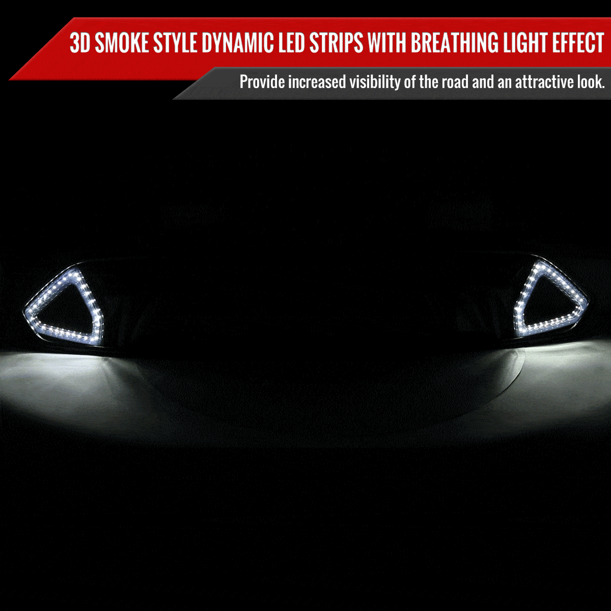 2018-2023 Ford Mustang S550 Shark Style Hood Grille w/ Sequential LED Turn Signal Lights