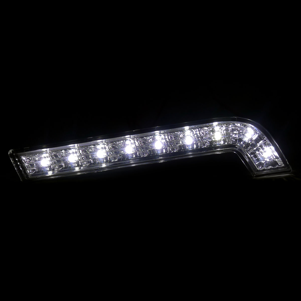 2010-2014 Ford Mustang S197 GT LED Light Strip Bumper Lights (Chrome Housing / Clear Lens)